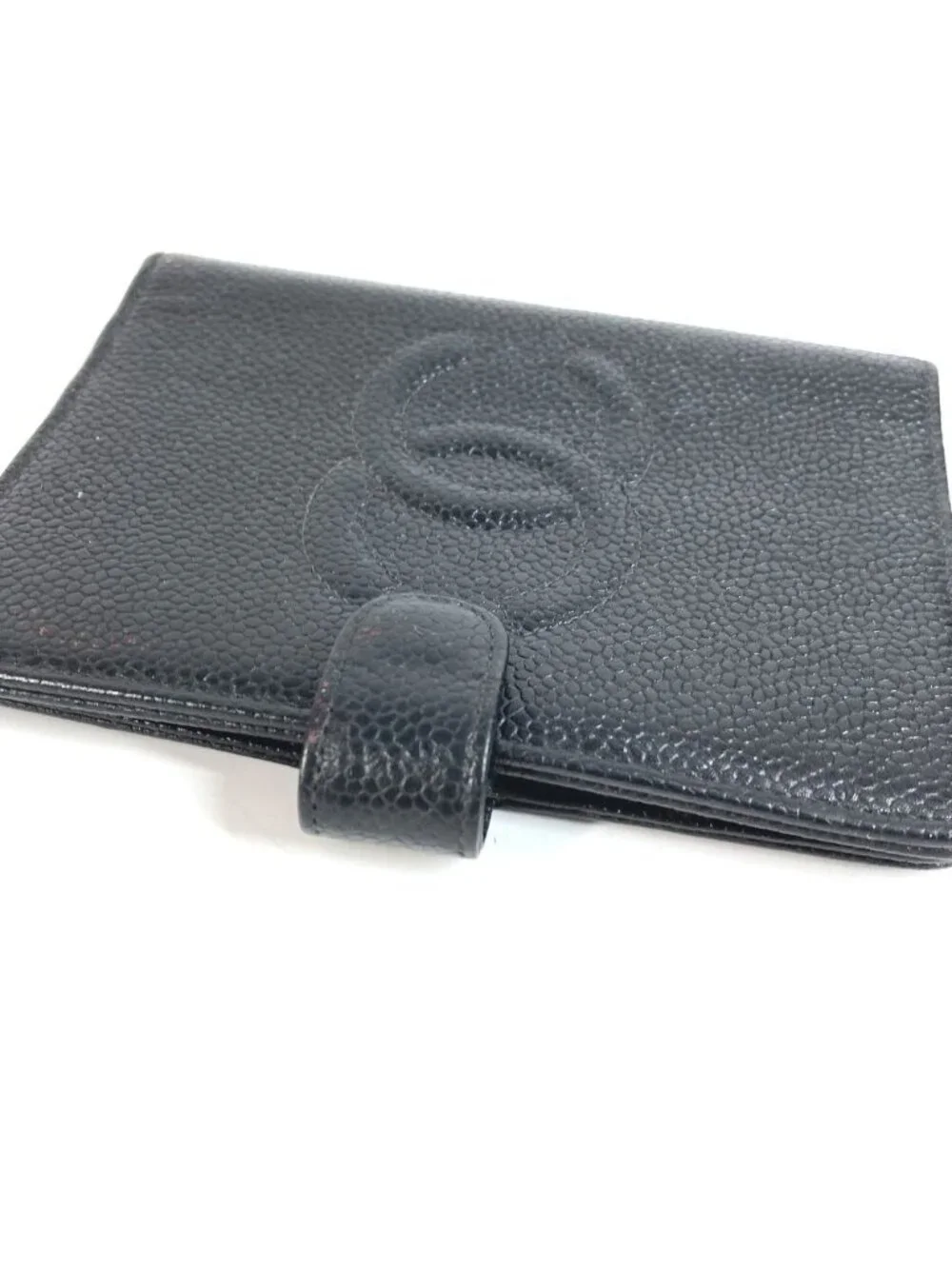 Chanel Notebook Cover CC Logo Caviar Leather Black Agenda